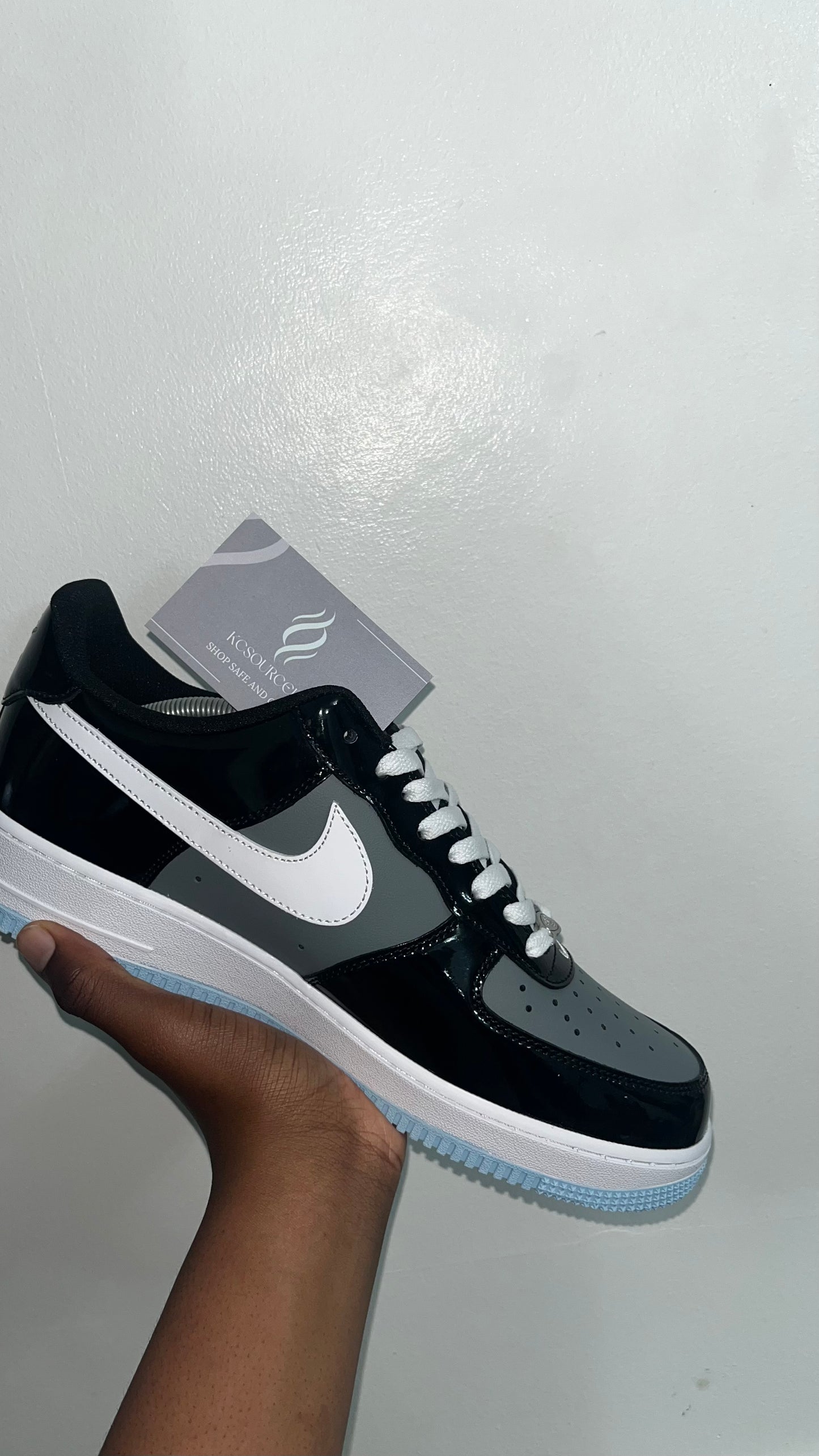 Nike Air Force 1 Low 'Black Iron Grey Patent'